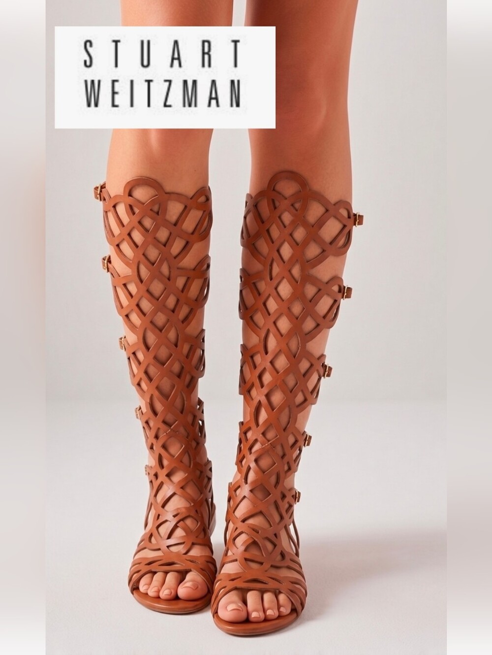 Stuart Weitzman Brown Leather Gladiator Sandals US 6